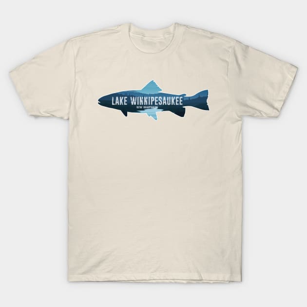 Lake Winnipesaukee New Hampshire Fish T-Shirt by esskay1000